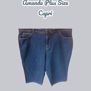 GLORIA VANDERBILT Plus Size Dark Blue Amanda Capri's 20W